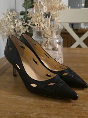 Ivanka Trump Black Pointed Toe Cutout Pumps